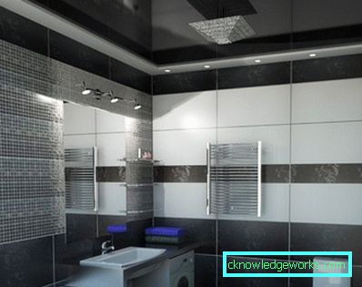 Стретцх строп у купатилу - 85 фотографија нових производа модерног дизајна