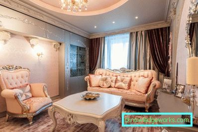 Барокна дневна соба - 77 фотографија задивљујућег дизајна