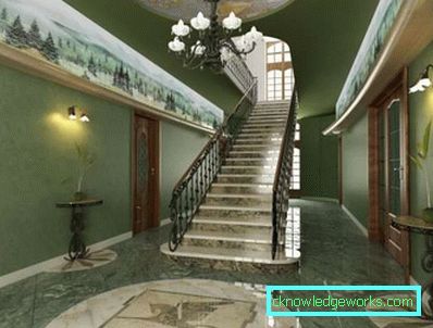 Дизајнирајте ходник у приватној кући са фотографијом на степеништу