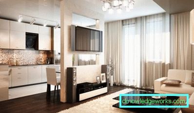 Дизајн кухиње-дневног боравка од 30 квадратних метара. м