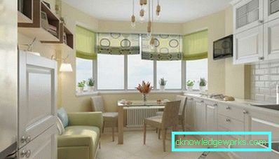 Кухињски дизајн са прозорским отвором у кућама серије п44т - фотографије интеријера