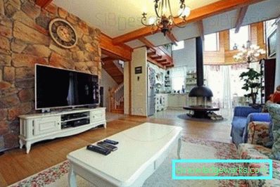 Дневни боравак у сеоском стилу - фотографије интеријера у стану
