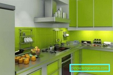 Кухиња у светло зеленој боји