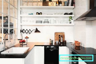 Мале кухиње у малим апартманима - дизајн интеријера на фотографији