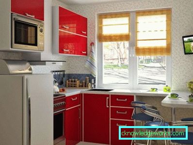 Мале кухиње у малим апартманима - дизајн интеријера на фотографији