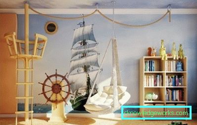 Плафон у дјечјој соби за дјечака и дјевојчицу - фотографија у унутрашњости