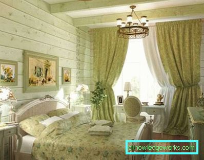 Завјесе у спаваћој соби у стилу Провансе - фото интеријери