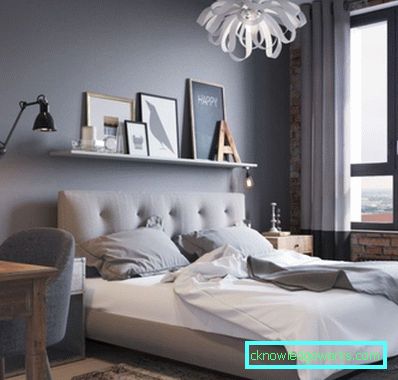 449-Спаваћа соба у сивим бојама - 100 фотографија